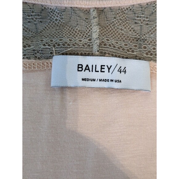 Bailey 44 Women's Cora Pink Sweater w/ Black Floral Lace Sleeve Sz M - Picture 2 of 8